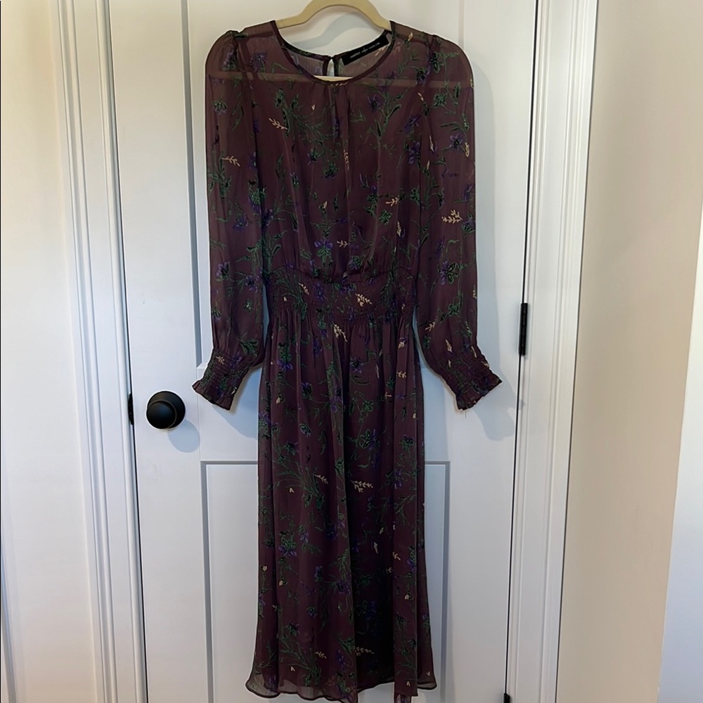 Elegant Floral Purple Dress